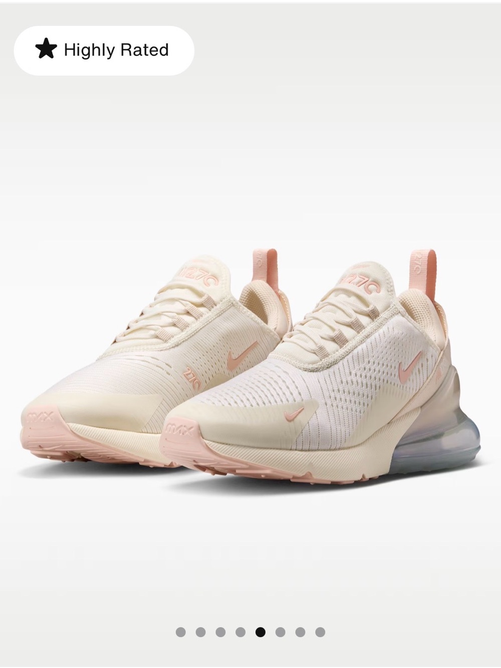 Nike Women’s Air Max 270 Sneakers in Cream and Light Pink
